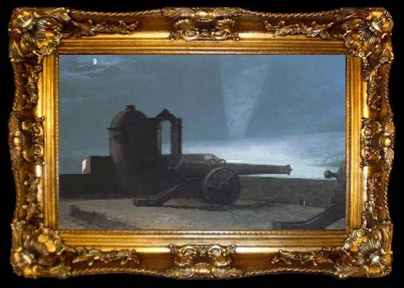 framed  Winslow Homer Searchlight on Harbor Entrance (mk43), ta009-2